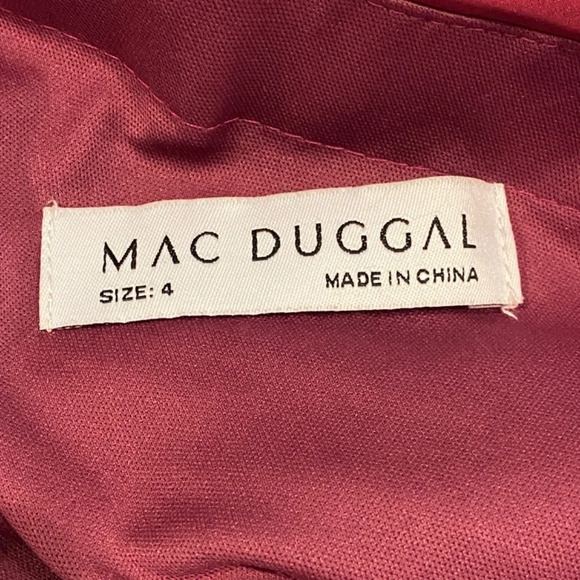 Mac Duggal Ieena High-Low One-Shoulder Gown Berry 16892 - Picture 12 of 15
